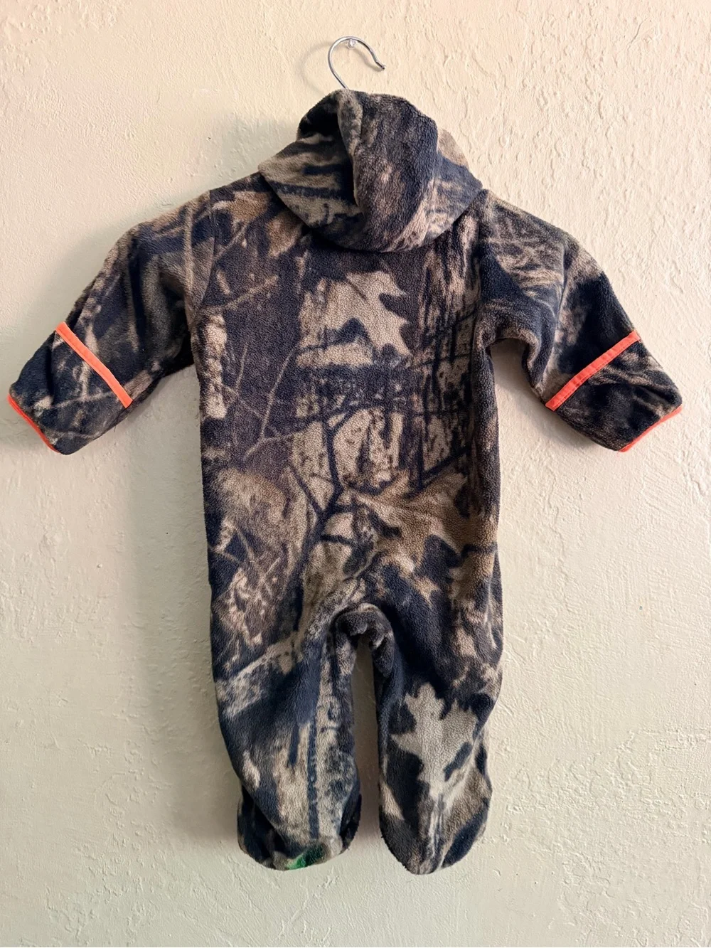 Columbia Toddler Hooded Fleece One-Piece in Camo and Orange